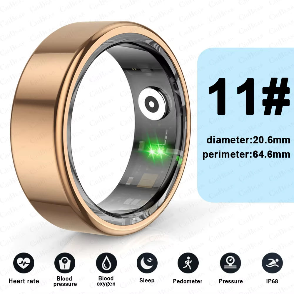 Android IOS Smart Ring Real Heart Rate Stainless Steel Swimming Waterproof Smart Ring Jewelry
