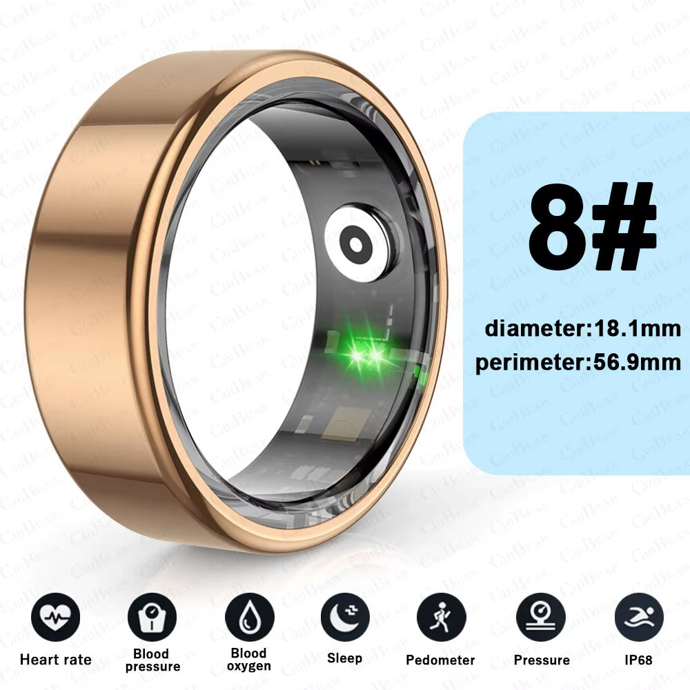 Android IOS Smart Ring Real Heart Rate Stainless Steel Swimming Waterproof Smart Ring  Jewelry 