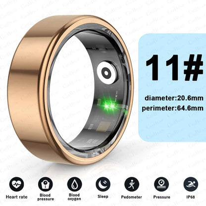 Android IOS Smart Ring Real Heart Rate Stainless Steel Swimming Waterproof Smart Ring  Jewelry 