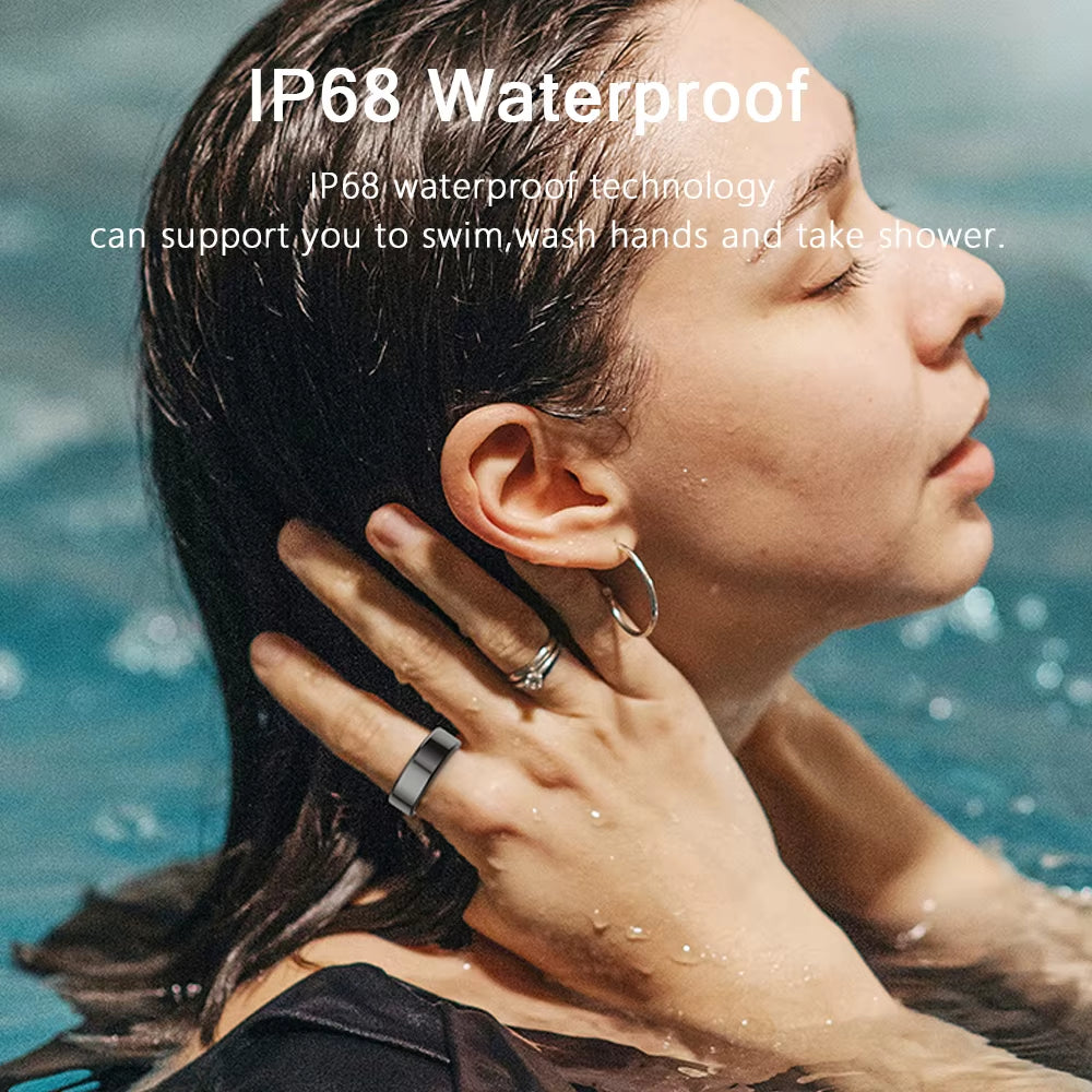 Android IOS Smart Ring Real Heart Rate Stainless Steel Swimming Waterproof Smart Ring  Jewelry 