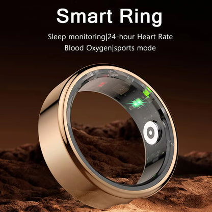 Android IOS Smart Ring Real Heart Rate Stainless Steel Swimming Waterproof Smart Ring  Jewelry 