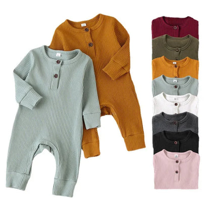 Fall in love with our cozy cotton romper for newborns! Perfect for baby boys and girls, this long sleeve jumpsuit is a must-have for autumn adventures! 🍂👶✨