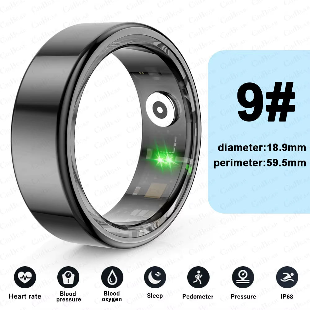 Android IOS Smart Ring Real Heart Rate Stainless Steel Swimming Waterproof Smart Ring  Jewelry 