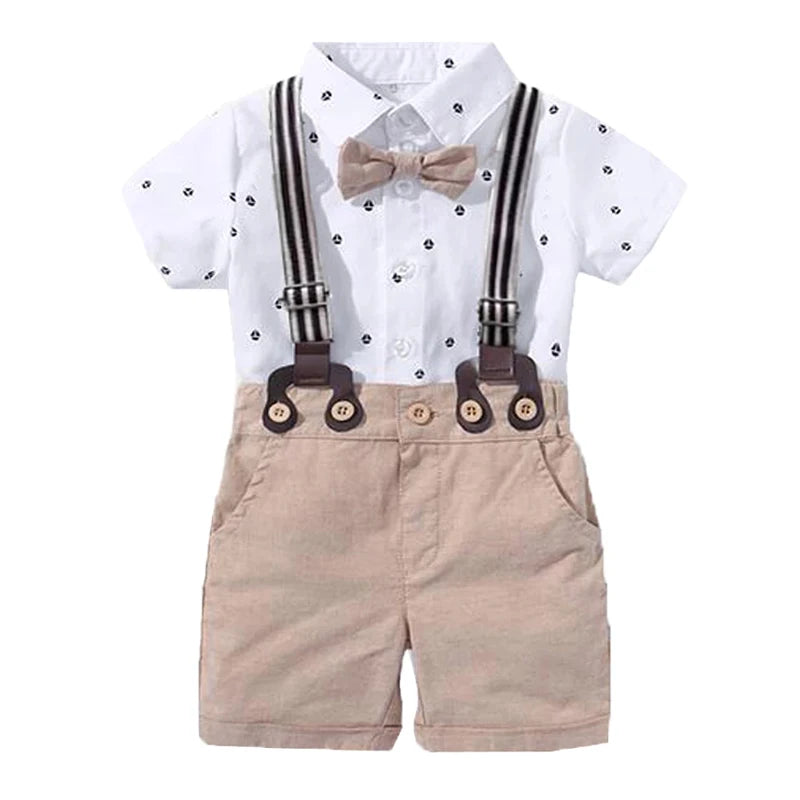  Baby Boy Clothing Suit Newborn Romper Bow Set Birthday Festival Gift Jumpsuit Hat Toddler Boys 