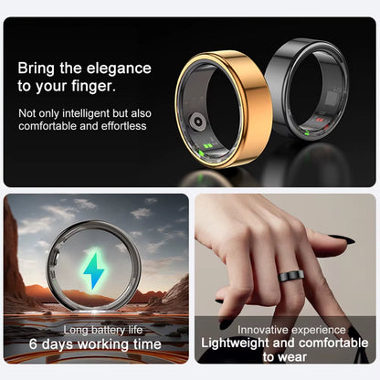 Android IOS Smart Ring Real Heart Rate Stainless Steel Swimming Waterproof Smart Ring  Jewelry 